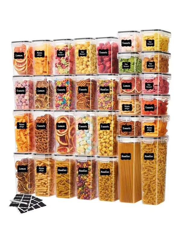 24pcs Airtight Food Storage Containers - Versatile Kitchen Storage Canisters With Lids For Pantry Organization, Dry Food, Snacks, And Pet Treats - Perfect For Home Kitchen Use