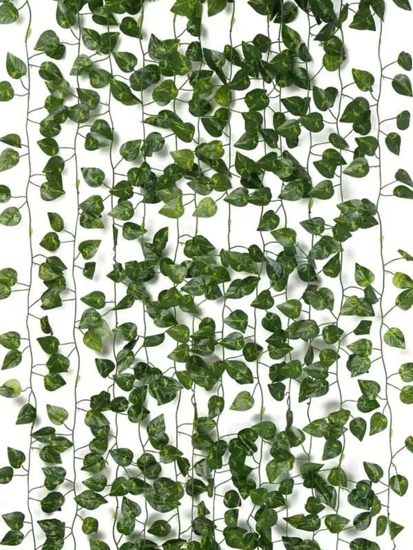 1/4/12/24pcs Artificial Vine Leaves Decor, Evergreen Artificial Ivy Garland, Suitable For Home Decor, Wedding Centerpiece, Bedroom & Living Room Decoration, Wedding Bouquet, Desktop Decor, Birthday Party, Office, Garden, Indoor & Outdoor, Spring & Summer
