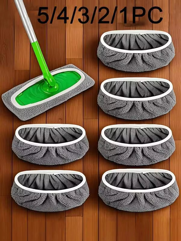 5/4/3/2/1pcs Super Absorbent Reusable Mop Pads, Dry And Wet Use Flat Mop Covers, Washable Mop Pads, Suitable For Hardwood Floor Cleaning: Durable, Dry And Wet Use, Mop Head Not Included, High Absorbent Material, Cleaning Supplies, Home Essentials